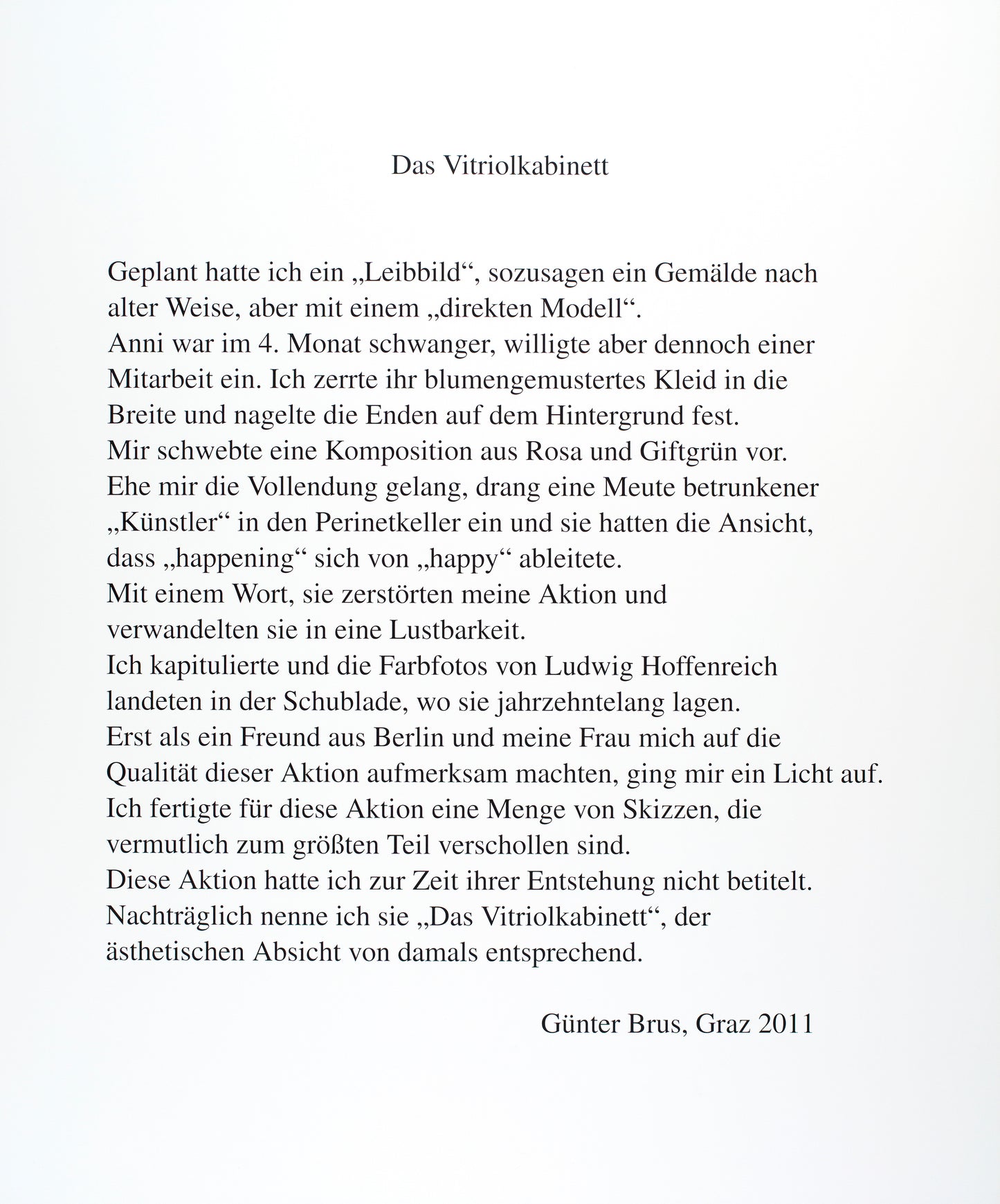 Günter Brus: Das Vitriolkabinett