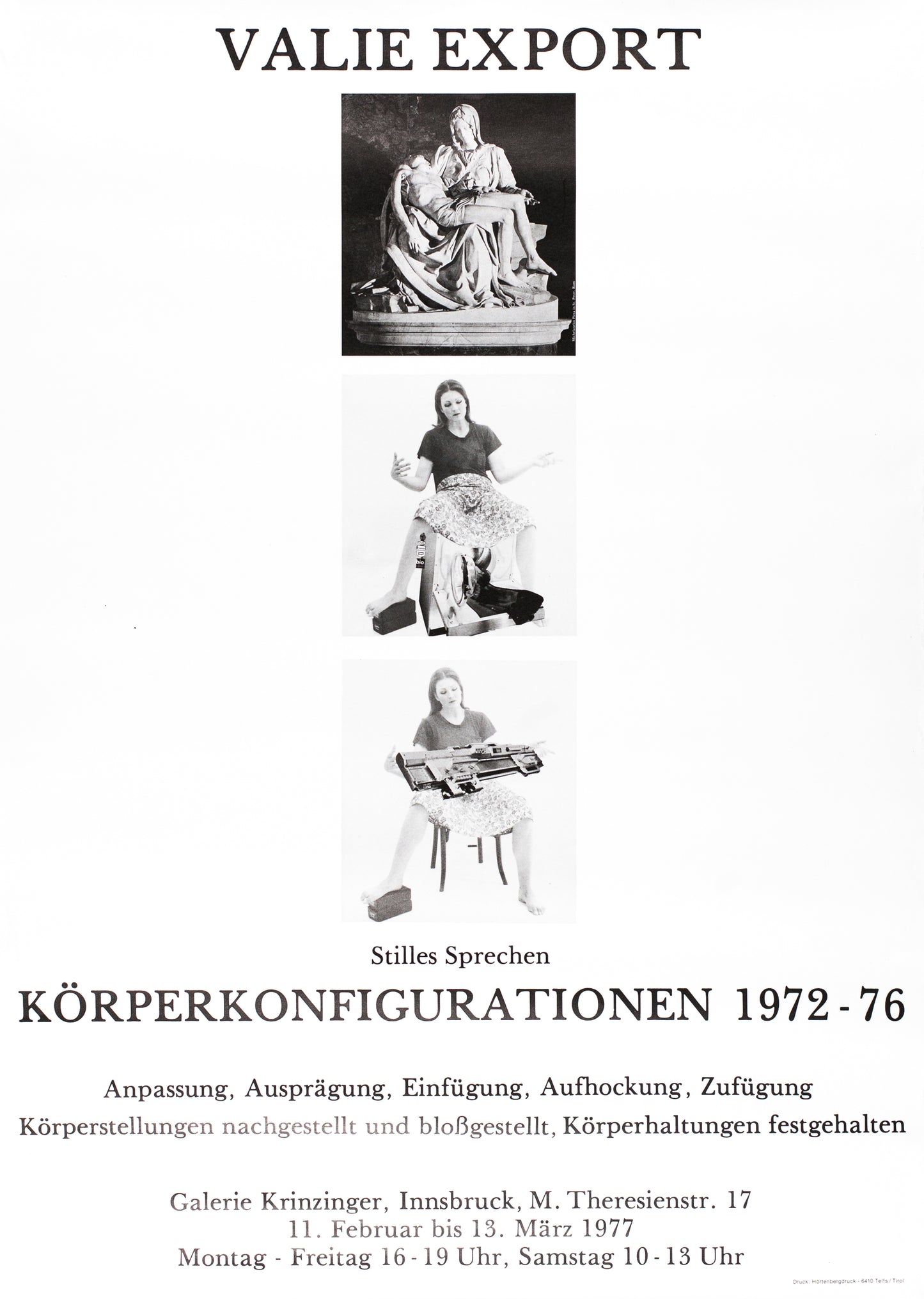 Valie Export: Stilles sprechen. Körperkonfigurationen 1972 - 76