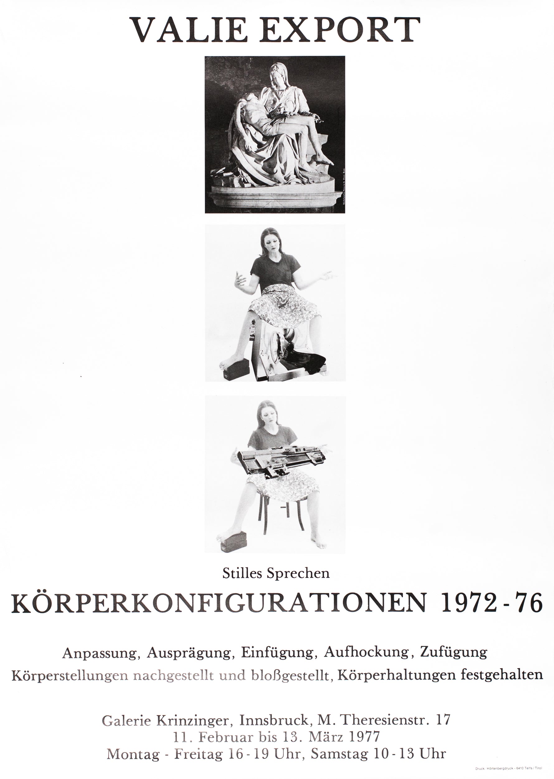 Valie Export: Stilles sprechen. Körperkonfigurationen 1972 - 76