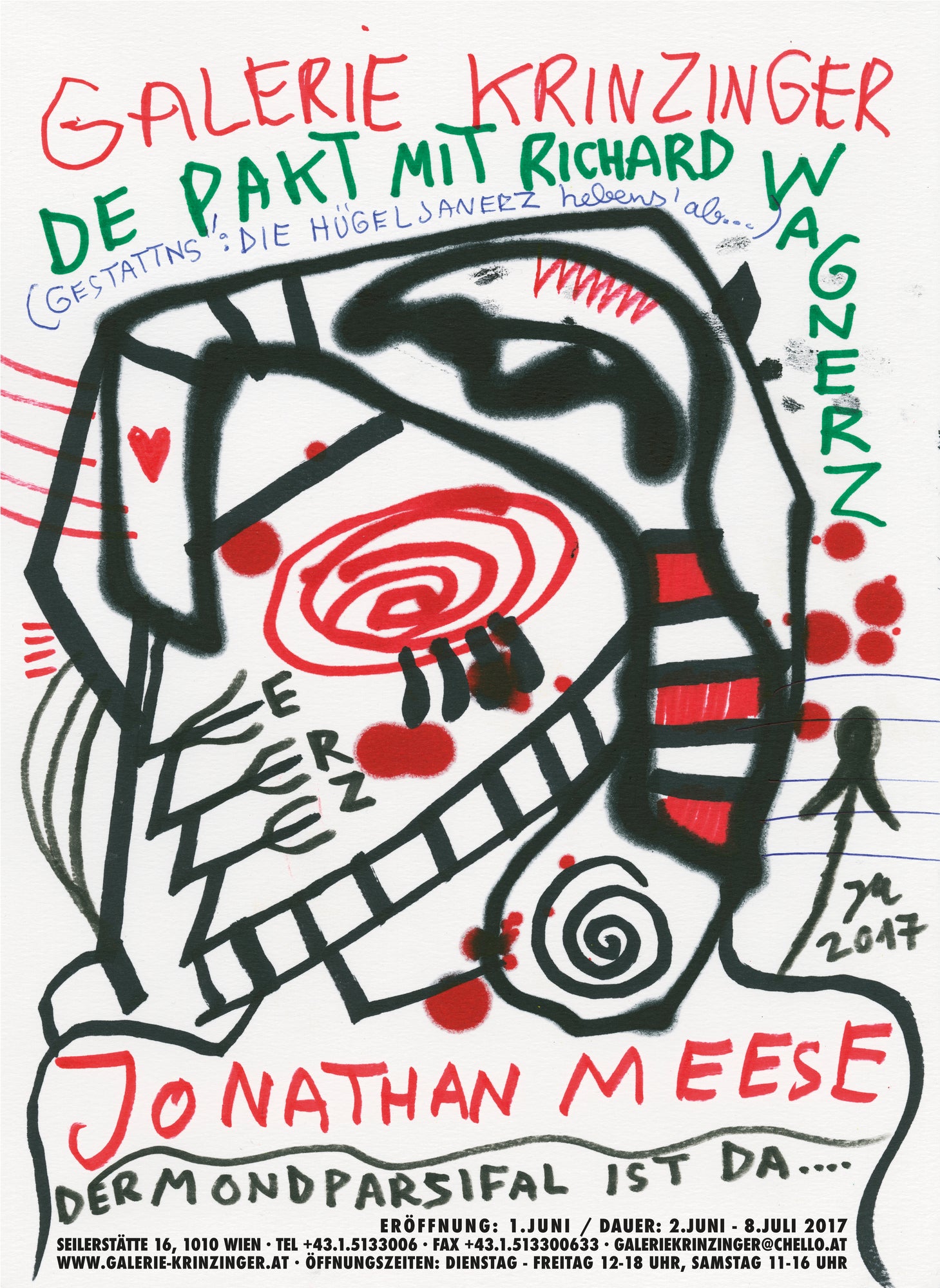 Jonathan Meese: DE PAKT MIT RICHARD WAGNERZ (Gestattns’: Die Hügeljanerz hebens’ ab …)