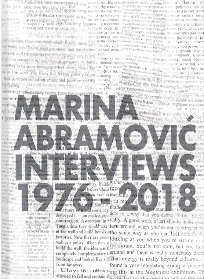 Marina Abramović: The interviews 1976 - 2018