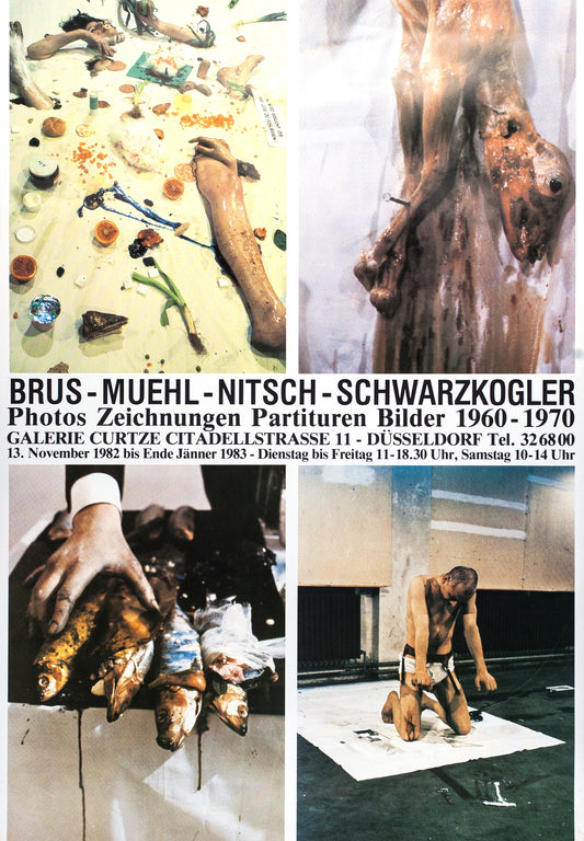 Diverse: Photos, Zeichnungen, Partituren, Bilder 1960-1970 (Brus / Muehl / Nietsch / Schwarzkogler), Poster 1982