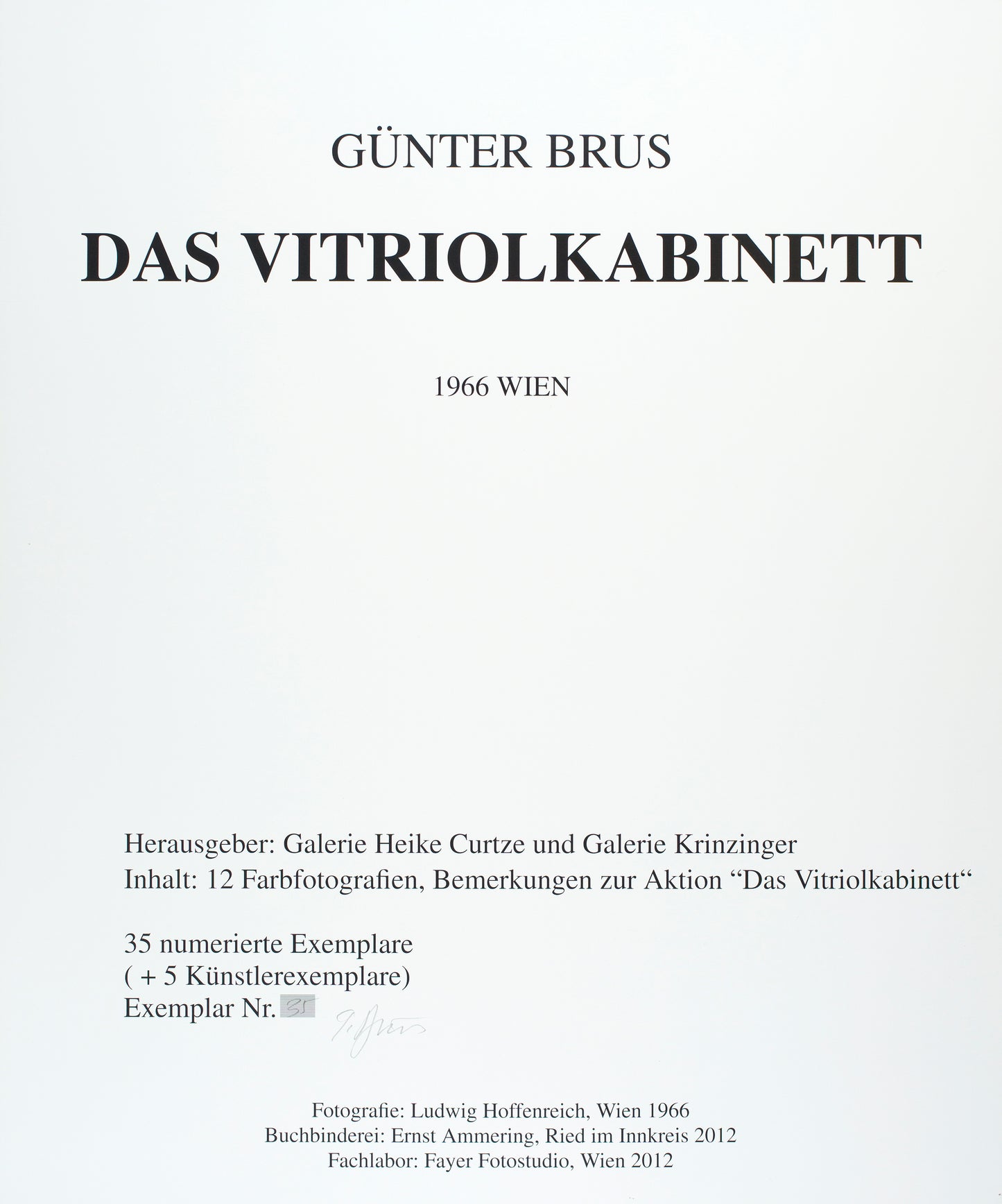 Günter Brus: Das Vitriolkabinett